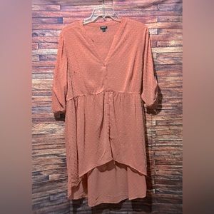 Torrid Coral Dot Chiffon Hi-Lo Babydoll Tunic